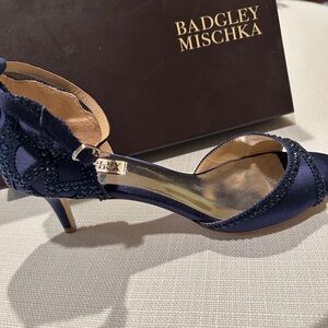 Badgley Mischka Blue Heels Elegant Formal Shoes OBO